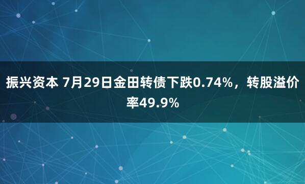 振兴资本 7月29日金田转债下跌0.74%，转股溢价率49.9%